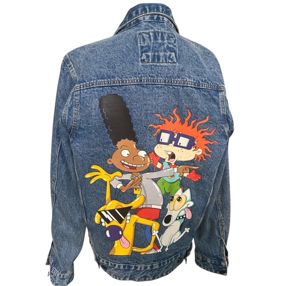 Members Only Other - Members Only Nickelodeon Rugrats Retro Jean Jacket Hey Arnold Rocko Catdog Y2K S